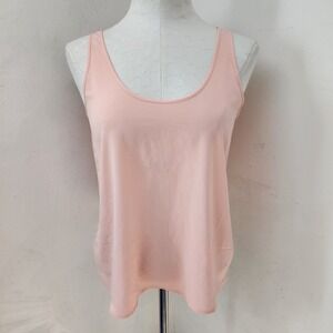 Frenchi Womens Peach Pink Scoop Neck Tank Top Sleeveless Blouse Small